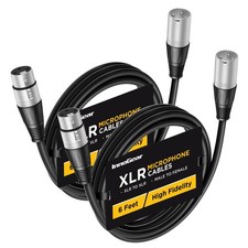 XLR Microphone Cables, 6 Feet 2 Pack Oxygen-Free Copper Male to Female 3-Pin ...
