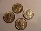 (4) pc. Mercury Silver Dime lot - flashy BU's!