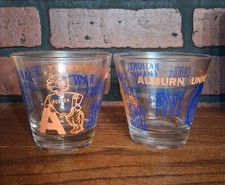 Two Rare Auburn University Championship Cocktail Glasses 1957