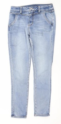 Texil3 Damen Jeans Blau Light Wash Stretch Straight Gr. M (UK 12)