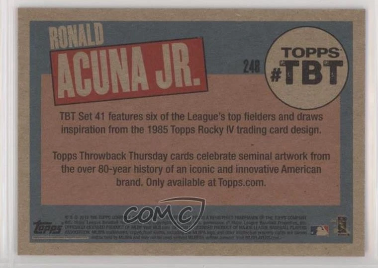 2018 Throwback Thursday #TBT Online Exclusive /605 Ronald Acuna Jr Rookie RC - Image 2 of 2