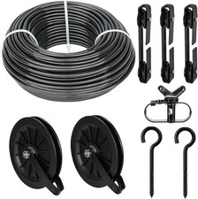 Outdoor clothesline set,150foot black PVCcoat...