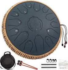 Steel Tongue Drum 15 Notes 14 Inch D-Key Panda Balmy Drum Percussion Instrument