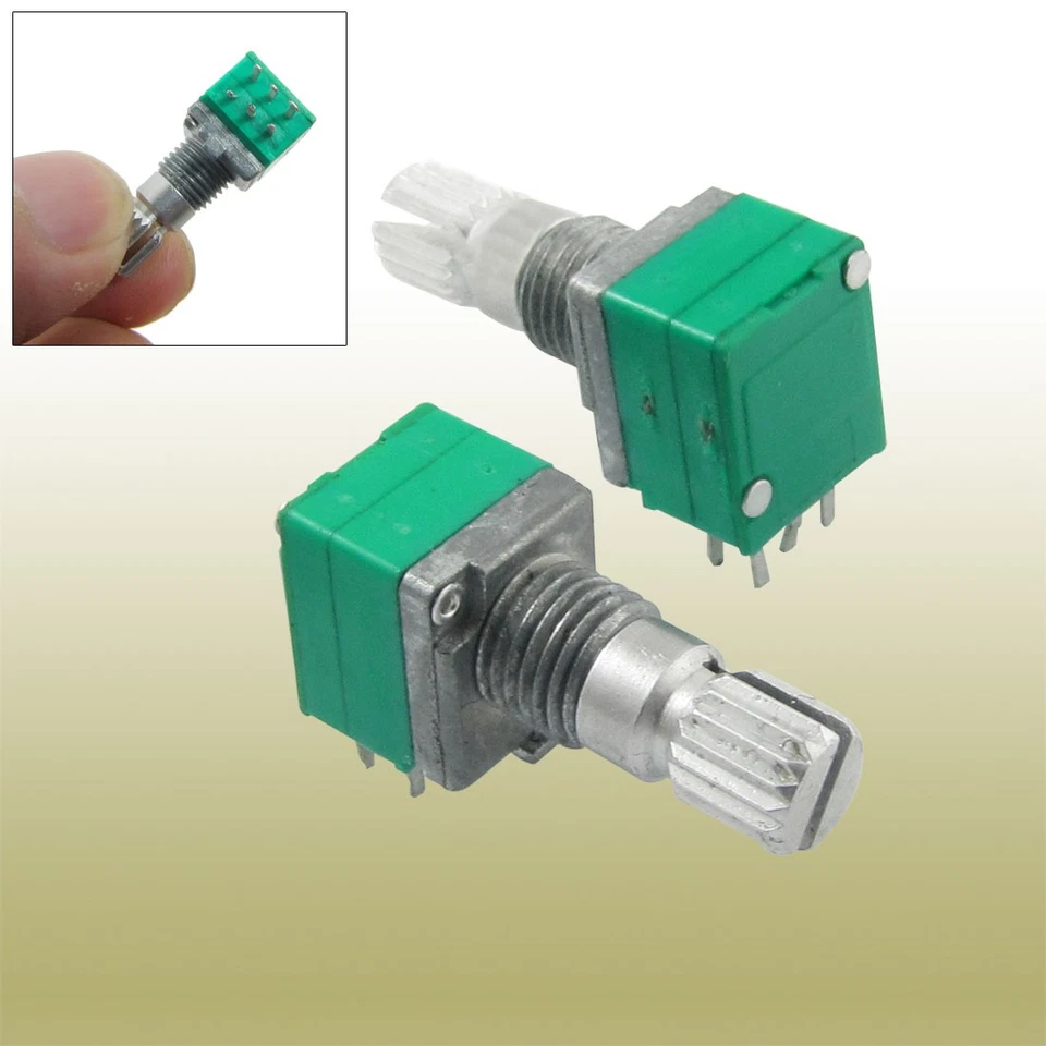 2Stk 6mm Split Welle 100K Ohm 0,05W Kohlen Komposition drehbar Potentiometer - Bild 1 von 1