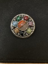 FANTASTIC  SCOTTISH/CELTIC MIRACLE BROOCH/PENDANT. AGATES/HARDSTONES.  (418A)