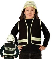 Fasching Spielweste Feuerwehr Schwarz 1-Tlg. 104