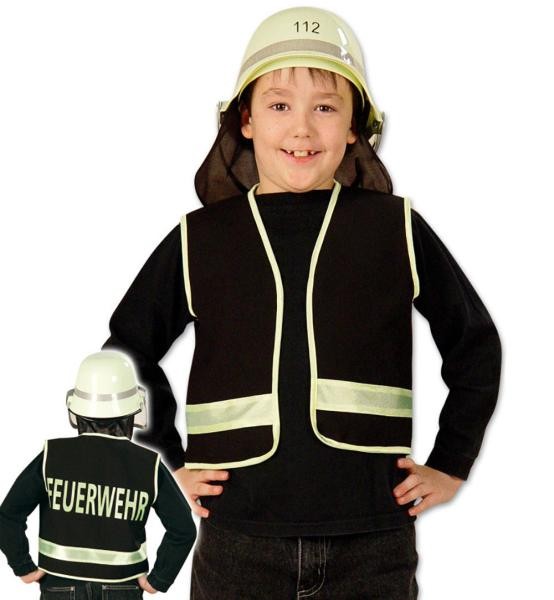 Fasching Spielweste Feuerwehr Schwarz 1-Tlg. 104-image