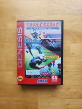 Triple Score: 3 in 1 (Sega Genesis) Complete CIB Super Hang On Columns Soccer