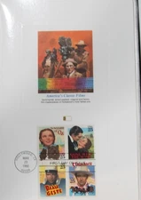 First Day Issue commemorative set of 8 stamps from America's Classic Films