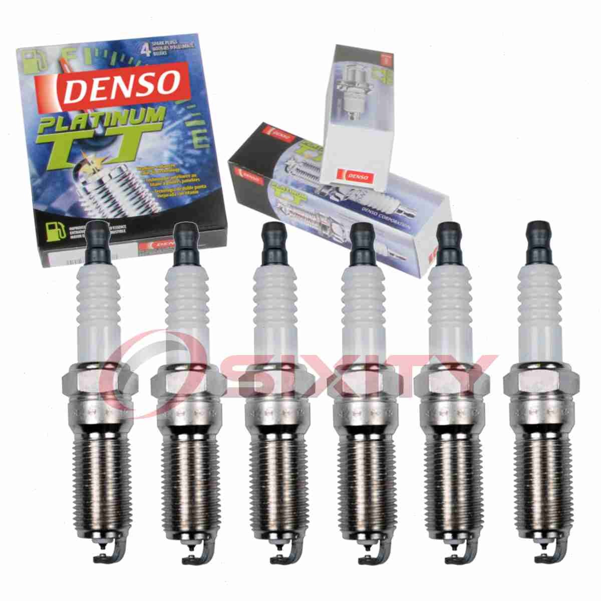 6 pc Denso Platinum TT Spark Plugs for 2002-2009 Chevrolet Trailblazer 4.2L uh