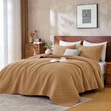 Down Home Queen Quilt Set Shams Lightweight Quilted Bedspread Coverlet Thin