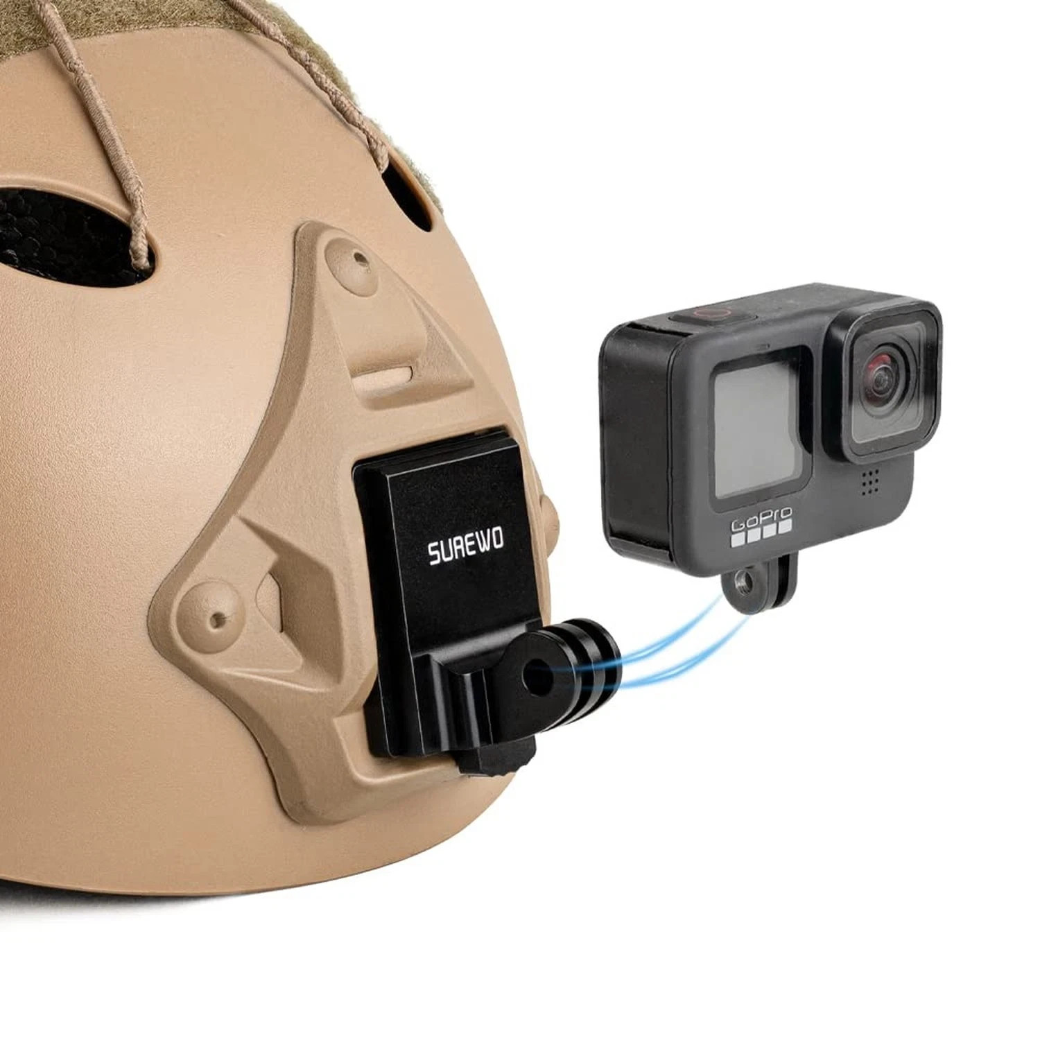 Aluminum NVG Mount Compatible with GoPro Hero 13/12/11/10/9/8/7/6/5 Bl.