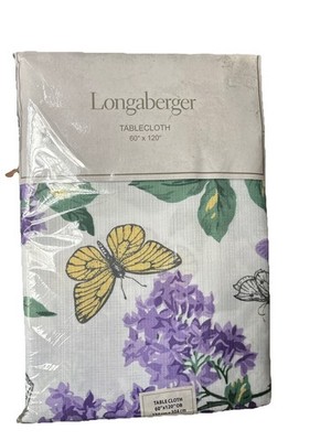 Longaberger  Spring Lilacs/Butterflies Tablecloth 60'' By 120'' NIP READ