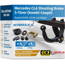 ANHÄNGERKUPPLUNG starr passt für Mercedes CLA Shooting Brake ab 19 +7polig ECS