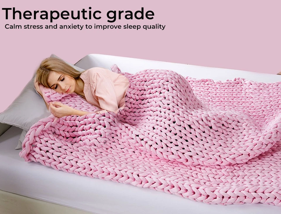Dreamz Weighted Blanket 3kg 6.5kg 9kg Chunky Bulky Knit Throw Blanket Kids Adult - image 4 of 4