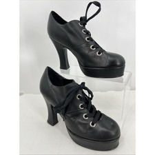 Women's Chunky Block High Heel Lace Up Platform Ankle Booties Shoes Size 5.5
