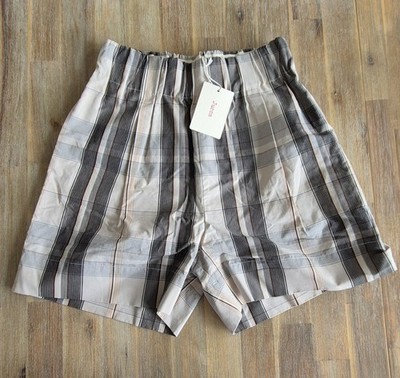 JUCCA Shorts IT40 US4 UK8 S checked Bermuda Made in Italy new high waisted 