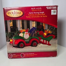 Gemmy 2011 9.6ft Animated Santa Towing Sleigh Christmas Airblown Inflatable