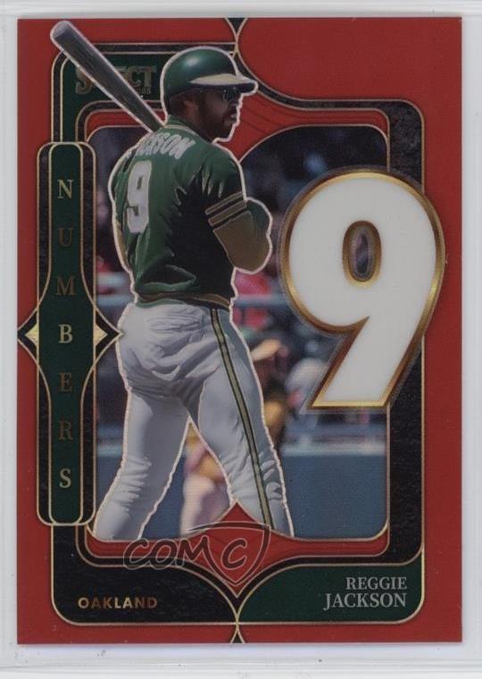 2025 Panini Select Numbers Red Prizm 86/99 Reggie Jackson #19 HOF 04br