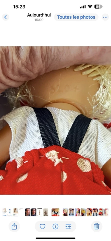 Poupée Ancienne Ari En Caoutchouc T 16 cm - Photo 3/4