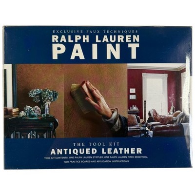 VTG RALPH LAUREN Antiqued Leather Paint The Tool Kit Stippler + Fitch Brush NEW!