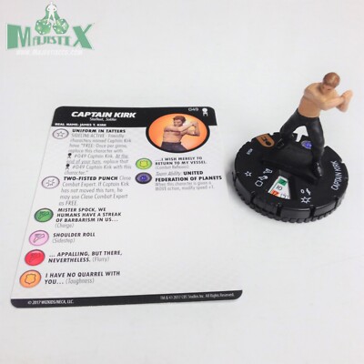 Heroclix Star Trek: Away Team TOS set Captain Kirk #049 Chase figure w/card!