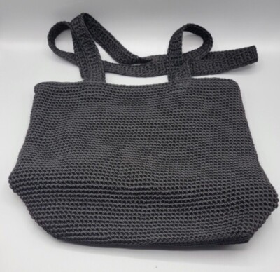 The SAK Original Black Crochet Shoulder Bag Double Handle | eBay