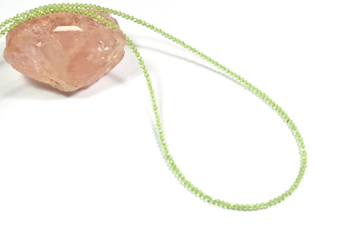 Green Peridot Faceted Round August Birthstone Beads Choker Women Necklaces 18'' - Picture 10 of 12