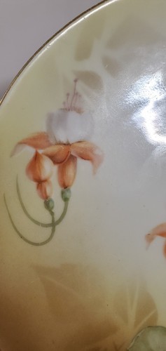 RS Tillowitz Silesia Fuschia Bleeding Heart Small Cabinet Plate 8 inch c 1930 - Picture 12 of 13