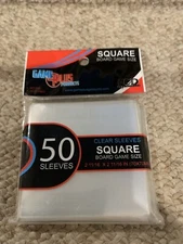 Game Plus Products Card Sleeves: Square Board Game Size (50) -70X70mm