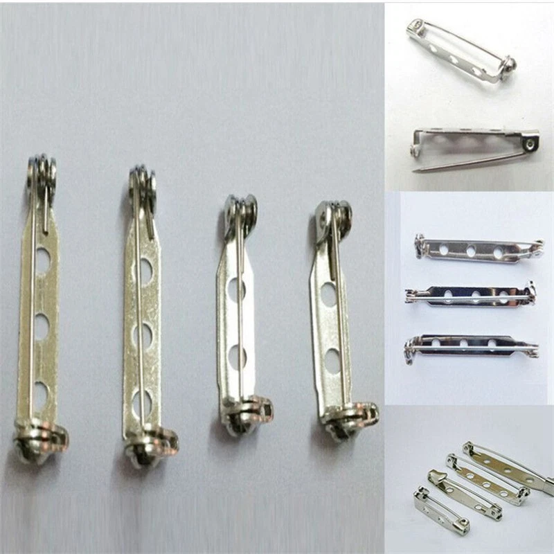 Brooches Back Bar Jewelry DIY Making Findings Accessory Safety Pins 50Pcs - Image 3 of 4