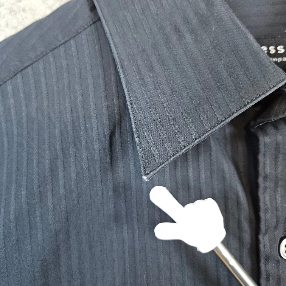 Camisa de Vestir Axcess Claiborne Gris Carbón Talla M 15 1/2 - 34/35 COLLAR WEAR Foto 4 de 4