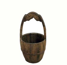Vintage Chinese Wood Water Basket