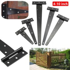 Heavy Duty T-Strap Shed Hinge Gate Strap Door Barn Gates Iron Hinge 4" 6" 8" 10"