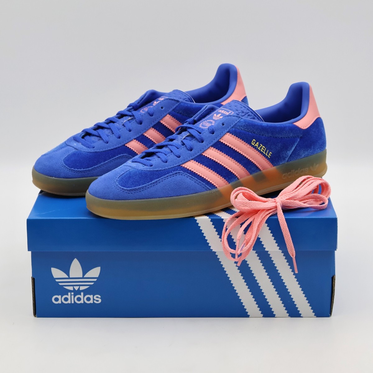 ★adidas★ガゼルインドアスニーカー Blue Semi Pink Spark IG6785 adidas Originals Gazelle Indoor Blue Semi Pink Spark
