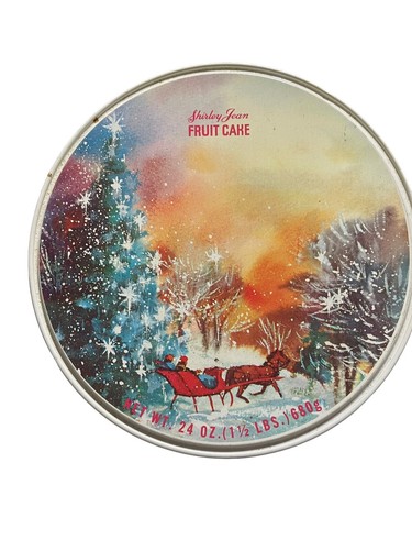 Vintage Shirley Jean Fruit Cake 3lb Tin Can Christmas Made In USA - Picture 4 of 9