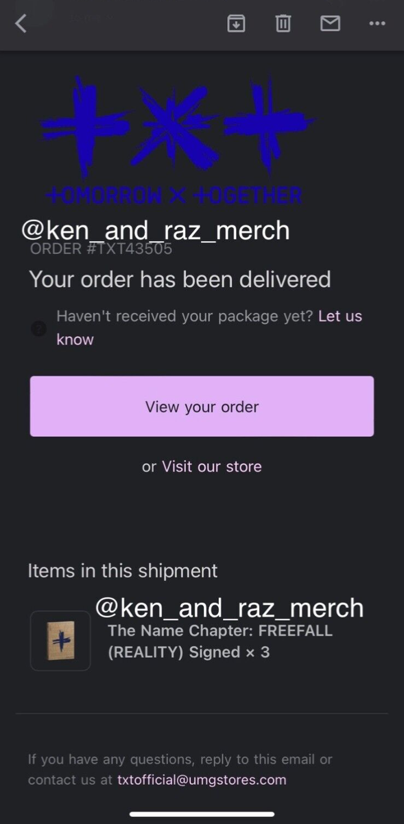 TXT official Freefall Signature signed postcard autograph Huening