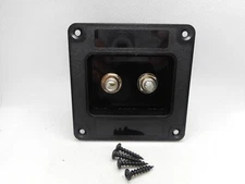 Plastic Square ABS Dual Jack Plate with 2- 1/4" Jacks & 4 Screws