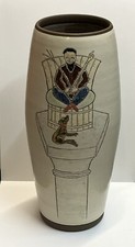 Rodney Lawrence b1950 ~ Large studio vase ~ Cats & Dogs ~ British Studio Potter