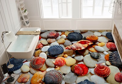 3D Red Shell SKE3324 Floor WallPaper Print Decal Epoxy Floor Deco