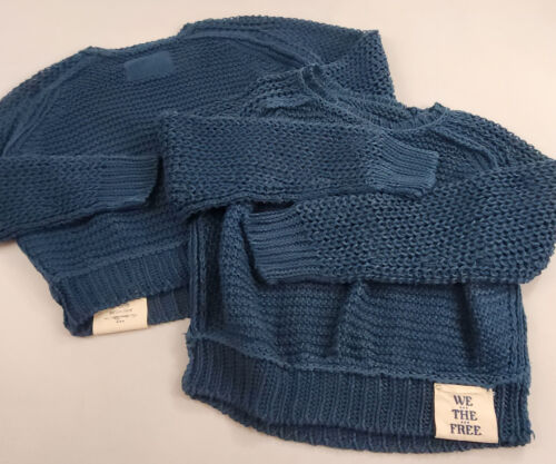 We The Free People Heirloom Collection sweater womens sz S OB1964087 blue linen - Picture 4 of 13