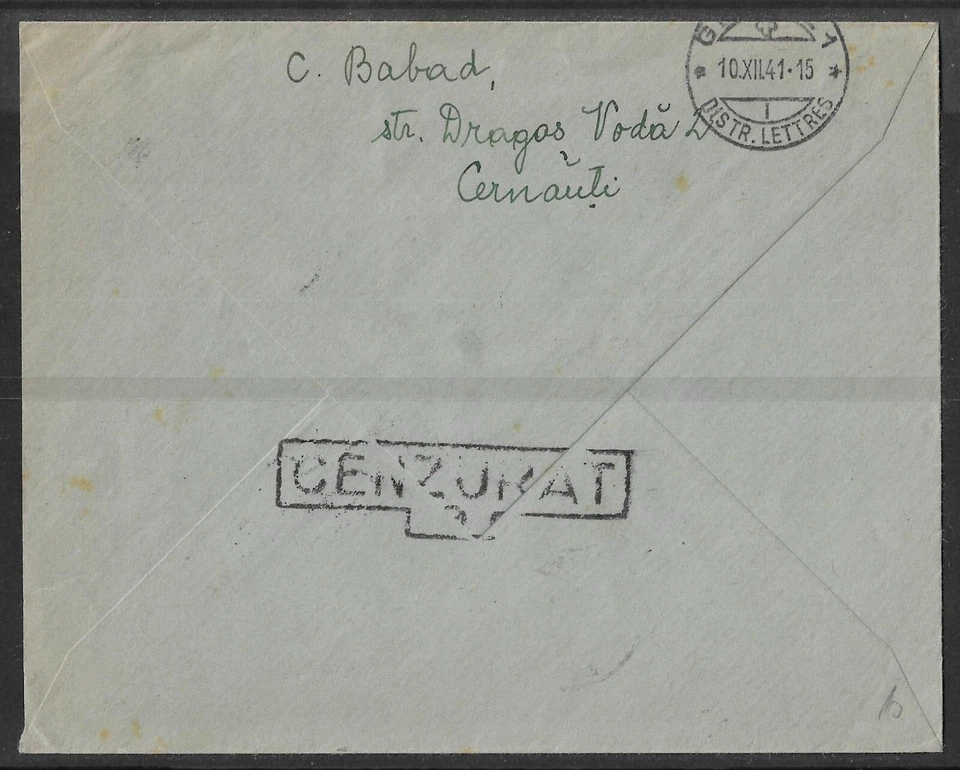 Romania 1941 Censored Cover to Red Cross, Geneva — 第 4/4 张图片