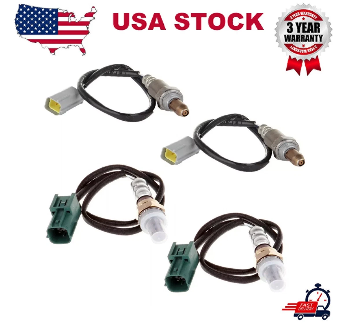 4pcs Oxygen Sensors for Nissan Armada 5.6LV8 2008 2009 2010