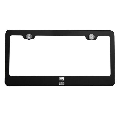 Laser Engraved Rolls Royce Logo Mirror Matte Black License Frame Stainless Steel - Foto 3 di 11