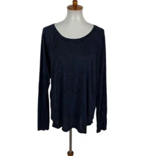 Michael Stars Top Medium Black Long Sleeve Tee Minimalist Everyday Basic