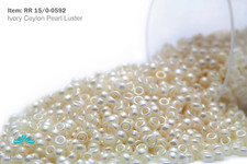 Miyuki Round Rocailles 15/0 Ivory Ceylon Pearl Luster Seed Beads RR-592