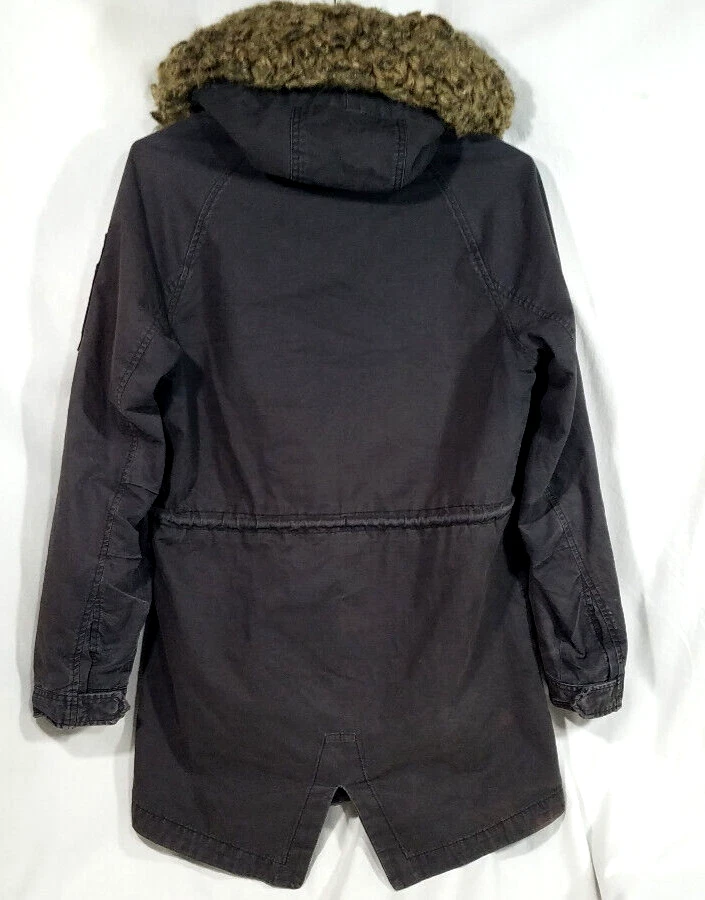 SuperDry Rookie Military Jacket Fishtail Parka Faux Fur Hood Winter Coat M VGC - Image 4 of 4