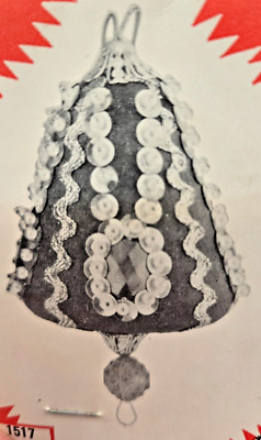 Walbead RED Satin Teardrop Bell Sequin Bead Vtg Christmas Ornament Kit 1517