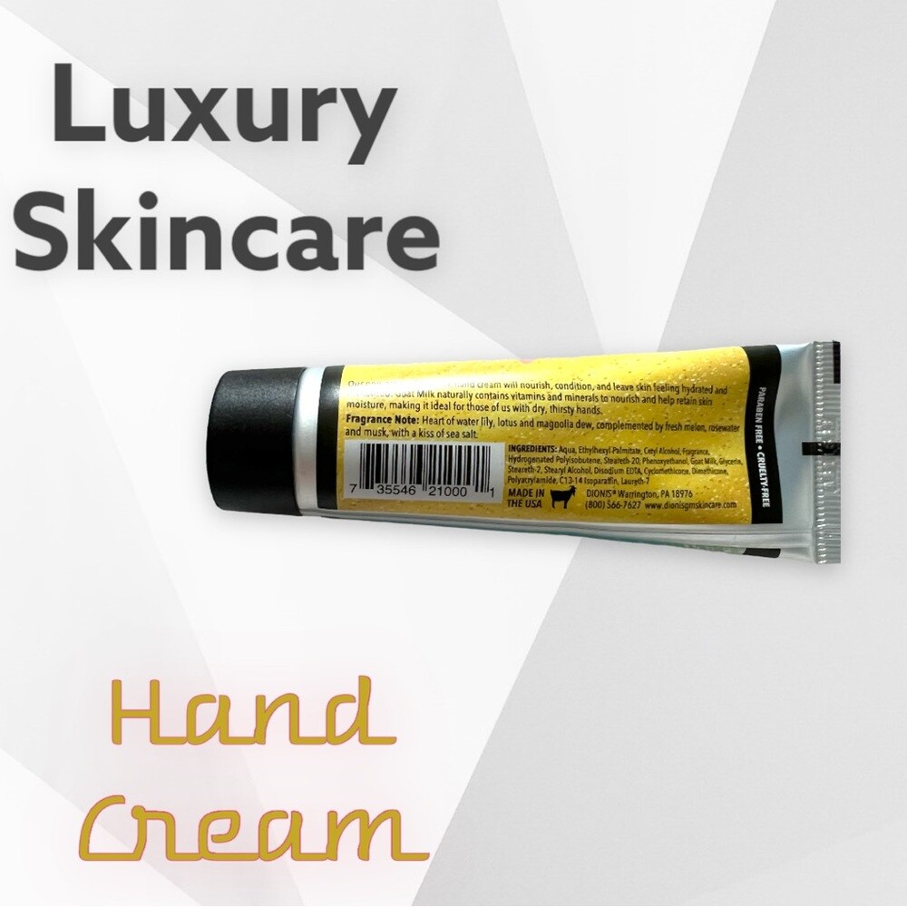 Dionis Goat Milk handcream skincare 1 oz (28 grams) in Water Flower & Sea Salt
