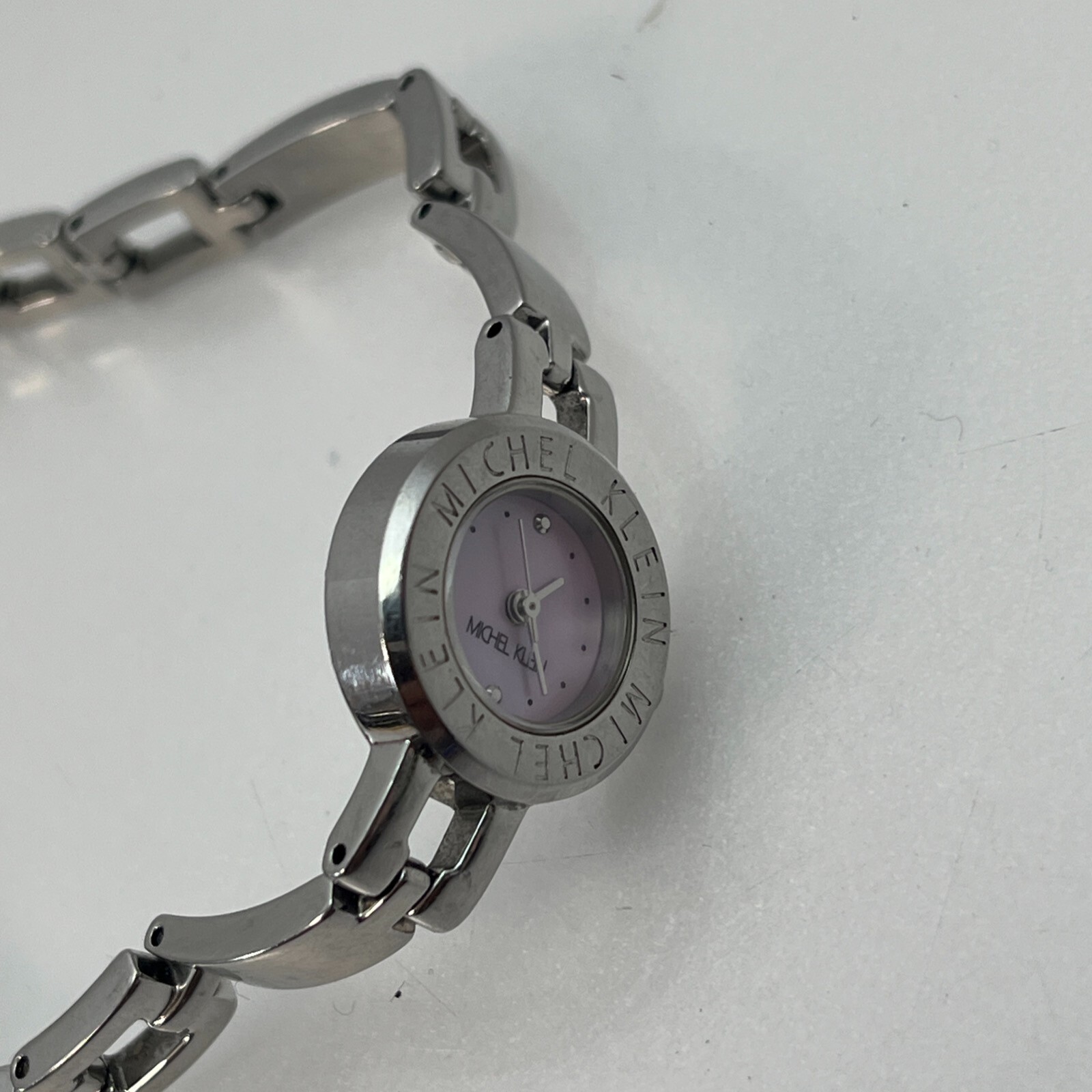Michel Klein Ladies Watch 1N01-0CZ0 Purple Dial Stainless Steel Bracelet#455A